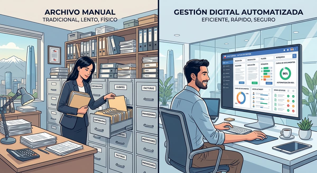 Gestión documental manual vs automatizada